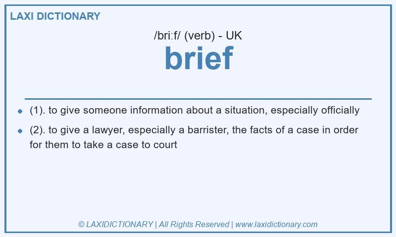 Definition brief in British English