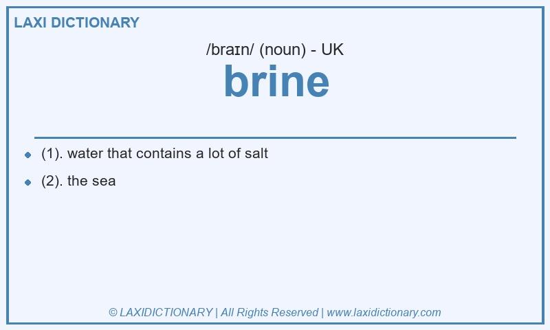 Definition brine in British English