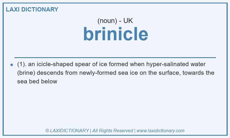 Definition brinicle in British English