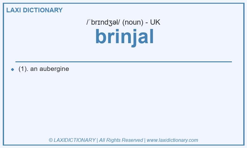 Definition brinjal in British English