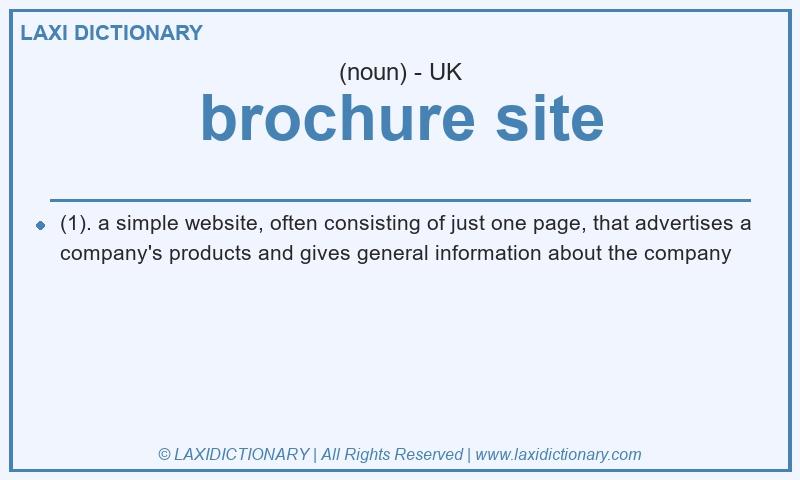 Definition brochure site in British English