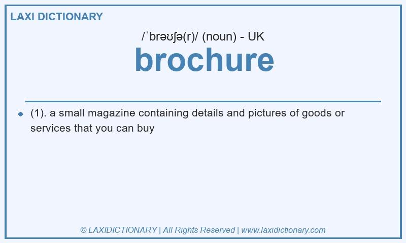 Definition brochure in British English