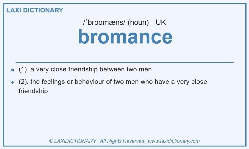 Definition bromance in British English