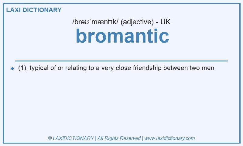 Definition bromantic in British English