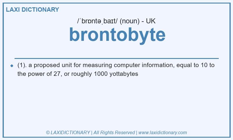 Definition brontobyte in British English