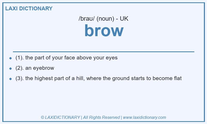 Definition brow in British English