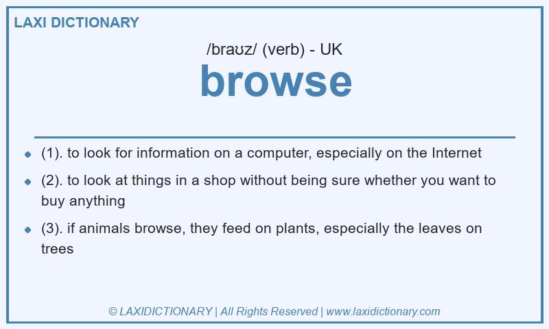 Definition browse in British English
