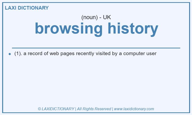 Definition browsing history in British English