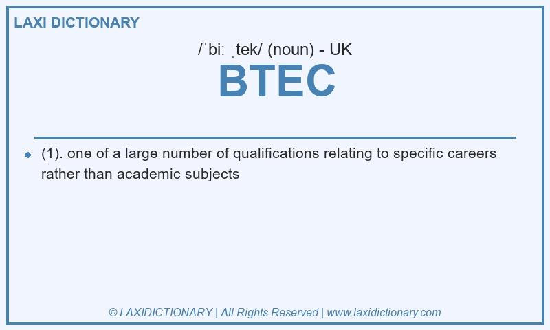 Definition BTEC in British English