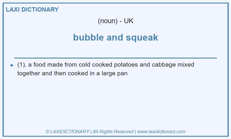 Definition bubble and squeak in British English