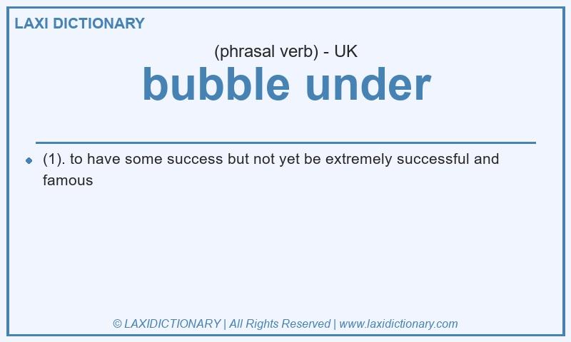 Definition bubble under in British English