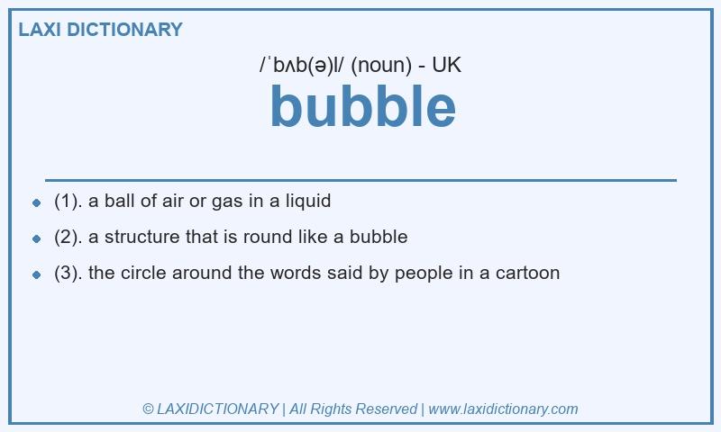 Definition bubble in British English