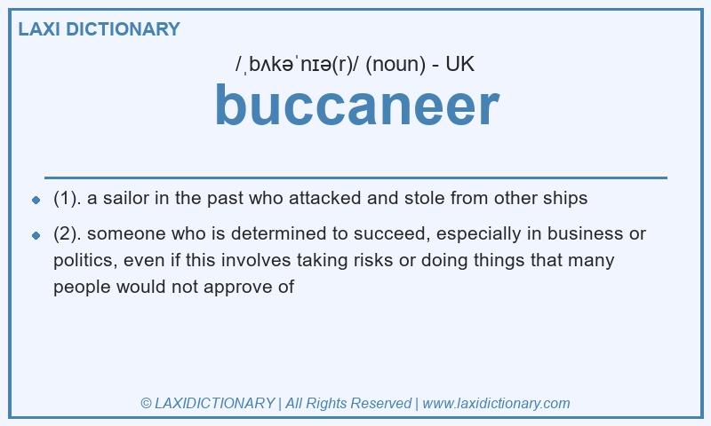 Definition buccaneer in British English