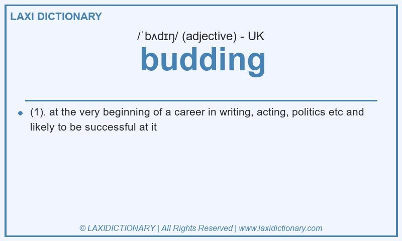 Definition budding in British English