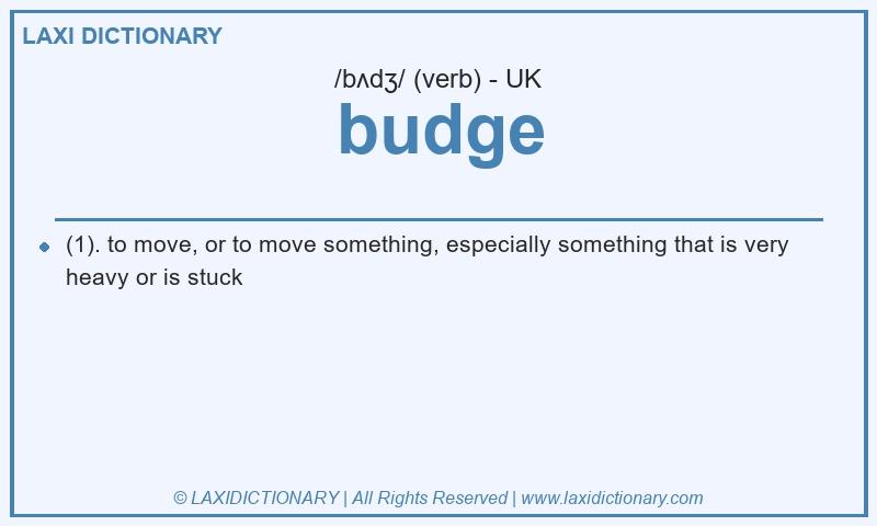 Definition budge in British English