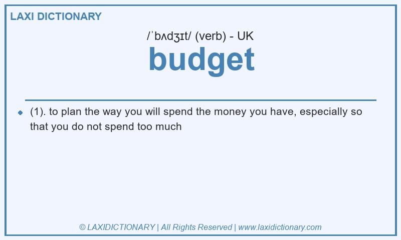 Definition budget in British English