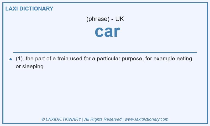 Definition  car in British English