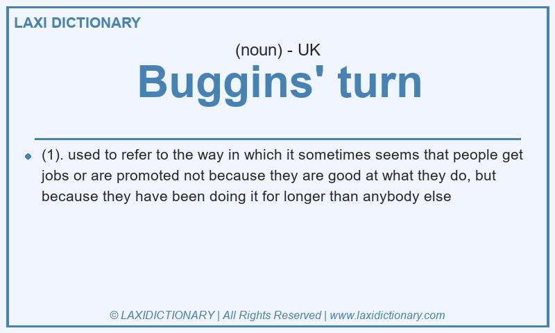 Definition Buggins' turn in British English