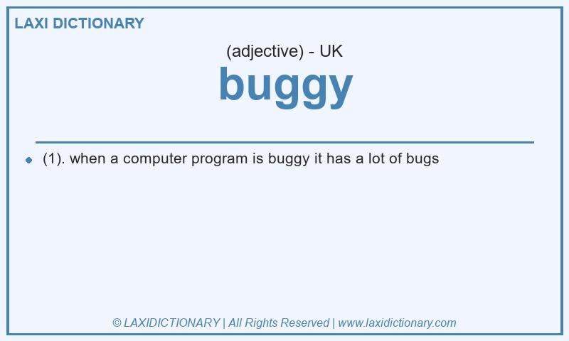 Definition buggy in British English