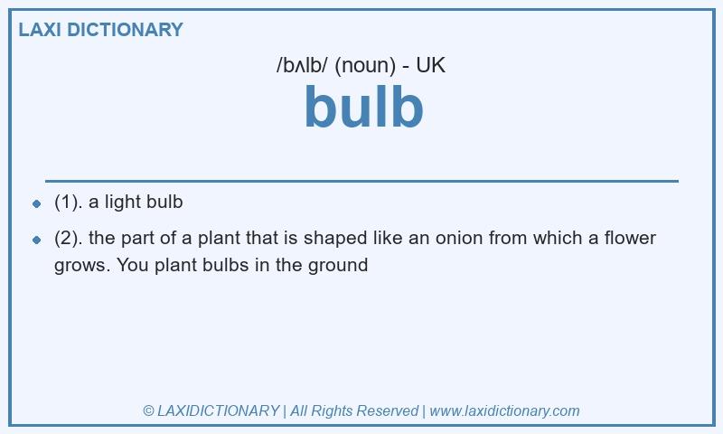 Definition bulb in British English