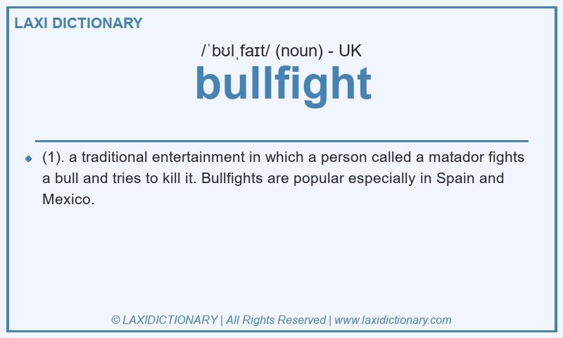 Definition bullfight in British English