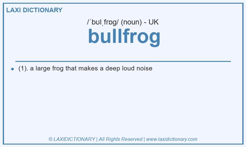 Definition bullfrog in British English