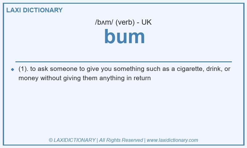 Definition bum in British English