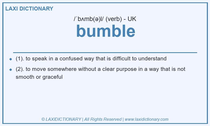 Definition bumble in British English