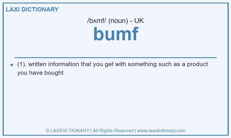 Definition bumf in British English