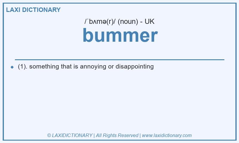 Definition bummer in British English