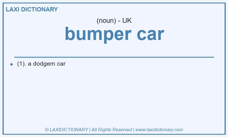 Definition bumper car in British English