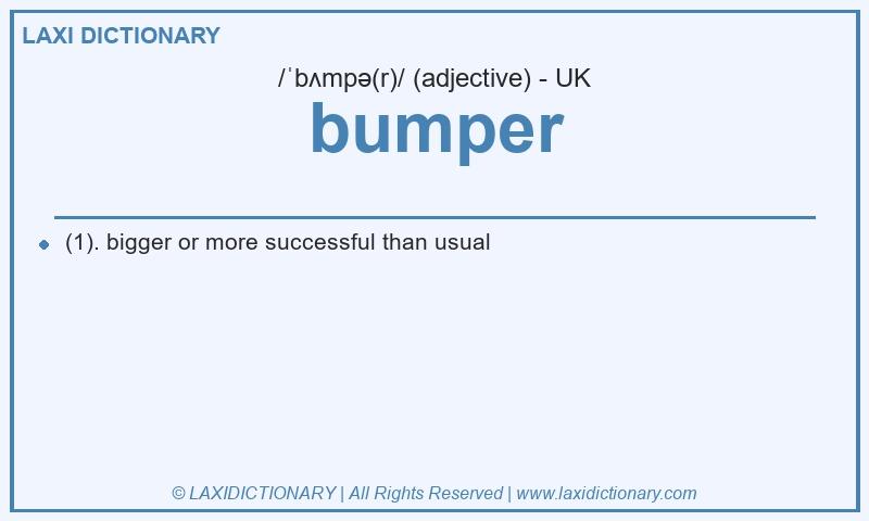 Definition bumper in British English
