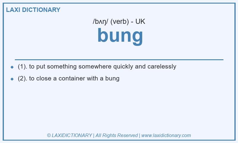 Definition bung in British English