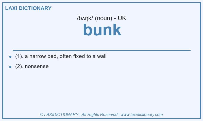 Definition bunk in British English