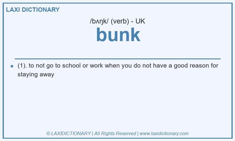 Definition bunk in British English