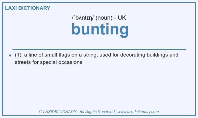 Definition bunting in British English