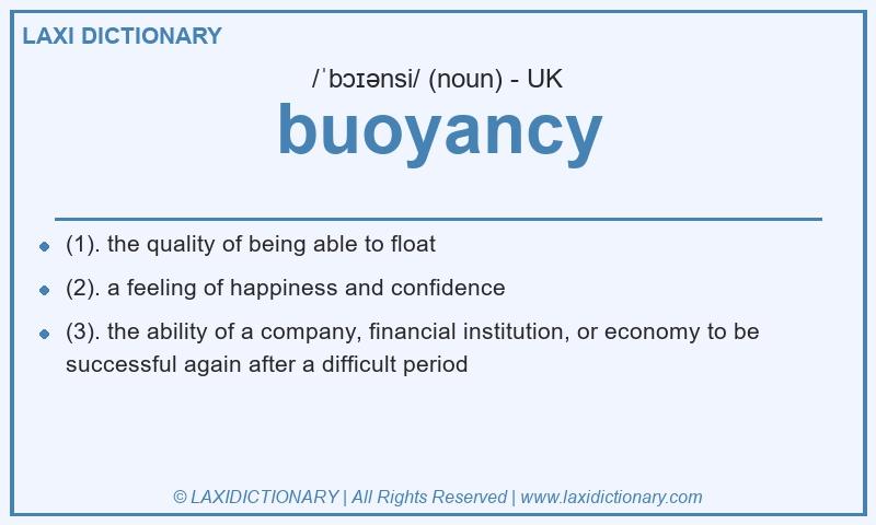 Definition buoyancy in British English