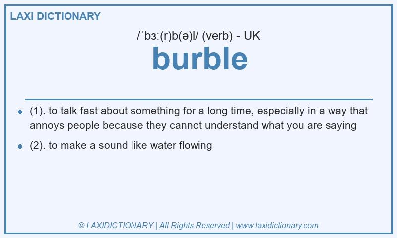 Definition burble in British English
