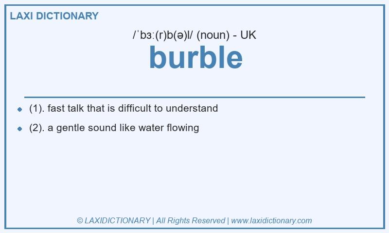 Definition burble in British English