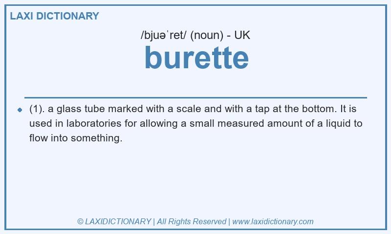 Definition burette in British English