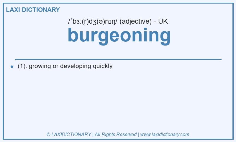 Definition burgeoning in British English