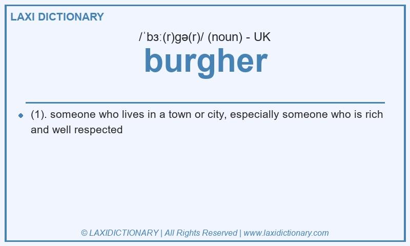 Definition burgher in British English