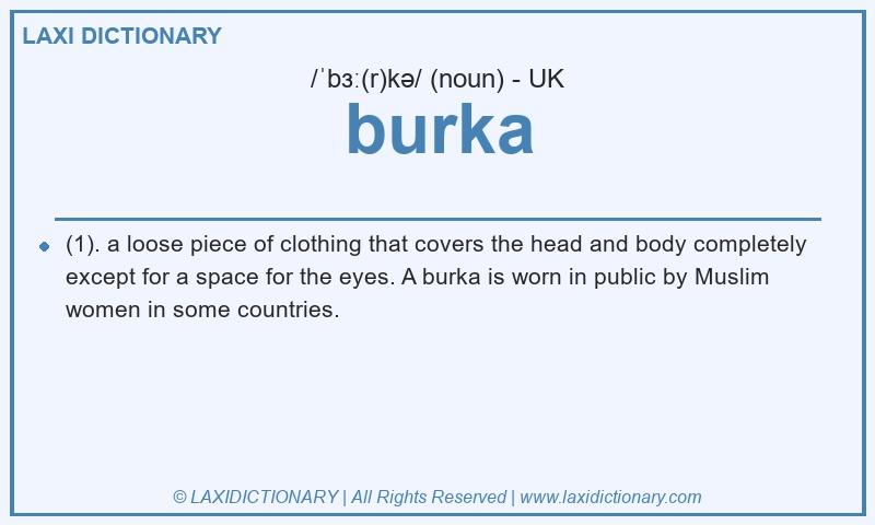 Definition burka in British English