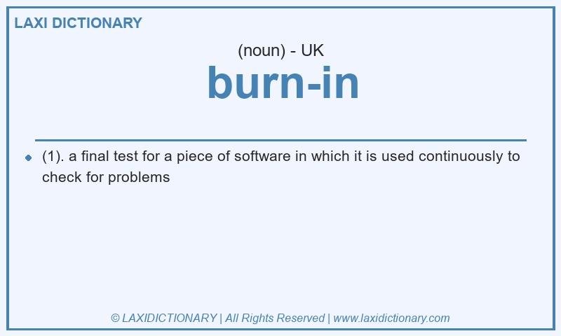 Definition burn-in in British English