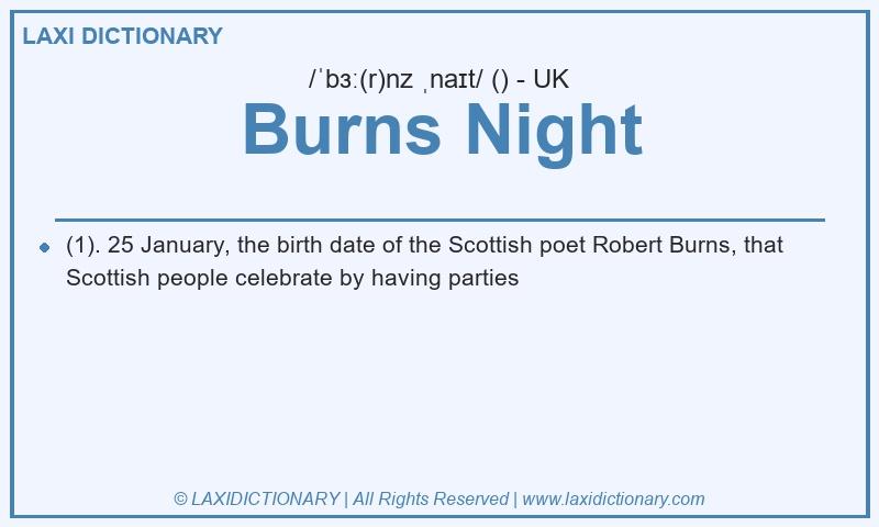Definition Burns Night in British English