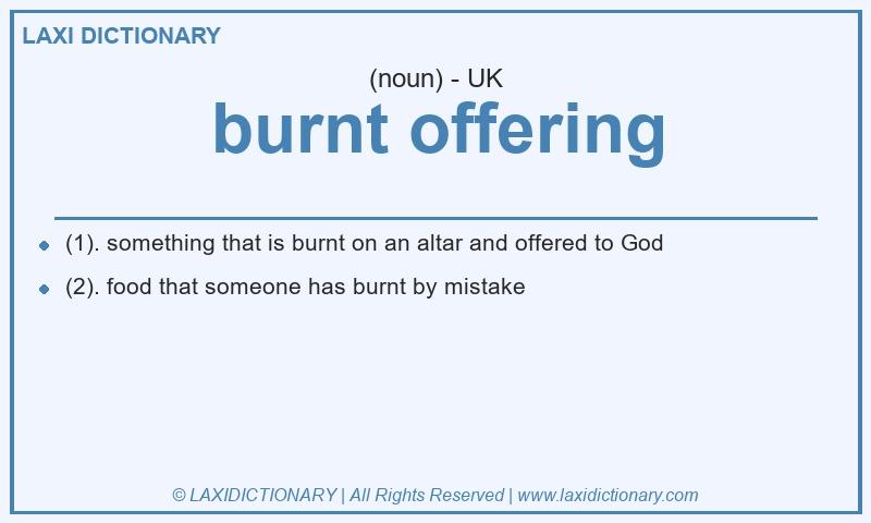 Definition burnt offering in British English