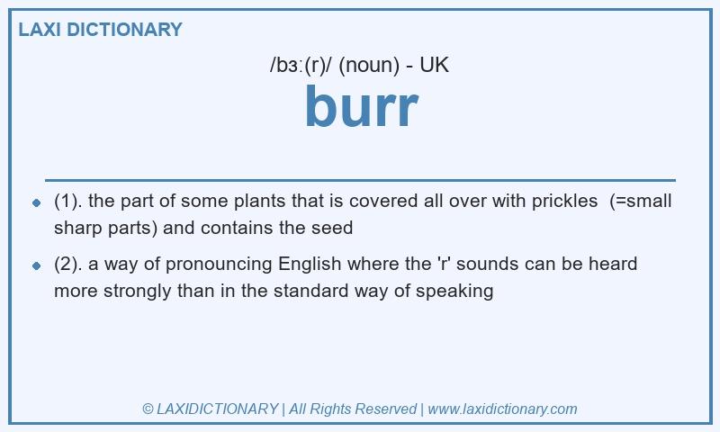 Definition burr in British English