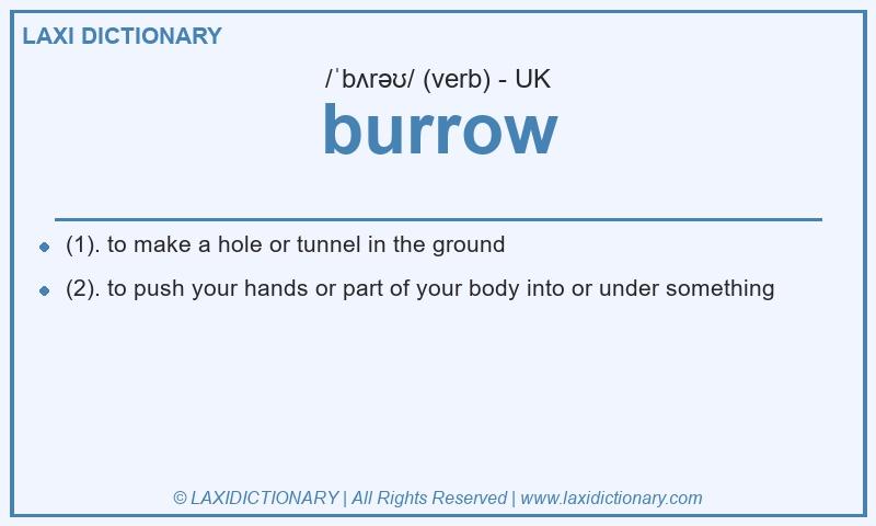 Definition burrow in British English