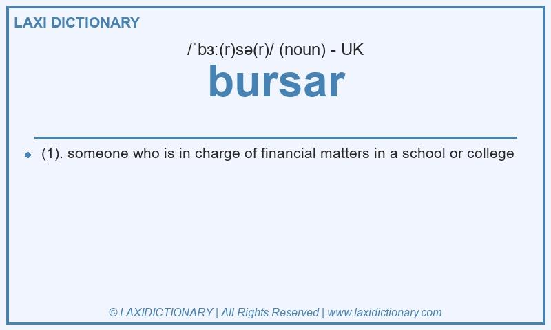 Definition bursar in British English