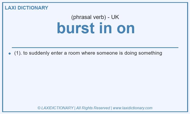 Definition burst in on in British English